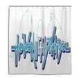 thumbnail image 1 of Libin Text Art Blue Shower Curtain Waterproof Bathroom Shower Curtain 48x72 inches, 1 of 3