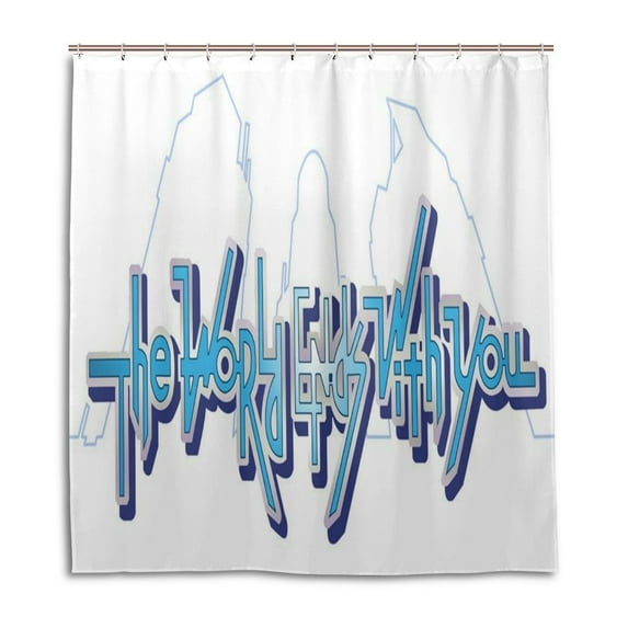 Libin Text Art Blue Shower Curtain Waterproof Bathroom Shower Curtain 48x72 inches