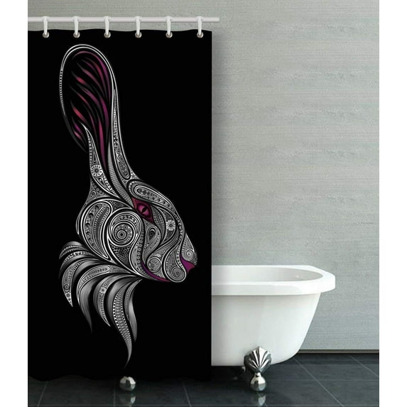 Libin The Figure Of The White Rabbit To The Story Of Alice In Wonderland Shower Curtain Bathroom Curtain 36x72 inches