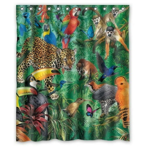 Libin The Magical Forest World Kinds Of Animal Shower Curtain Waterproof Polyester Fabric Bathroom Curtain 60x72 inch