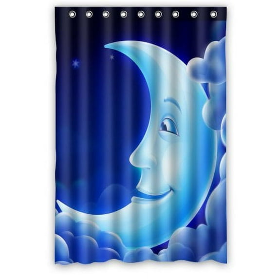 Libin The Moon Shower Curtain Polyester Fabric Bathroom Decorative Curtain Size 48x72 Inches