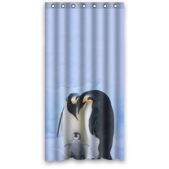 Libin The Penguin Family Waterproof Bathroom Fabric Shower Curtain 36x72 inches