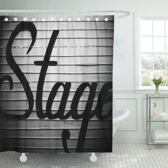Libin Theater Stage Photograph Movie Film Black White Vintage Theatre Shower Curtain 66x72 inch