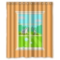 thumbnail image 1 of Libin Through The Window Dog Play In Sunny Day Waterproof Bathroom Fabric Shower Curtain 60x72 inches, 1 of 3