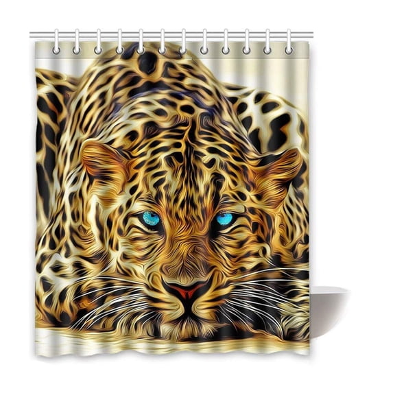 Libin Tiger Waterproof Polyester Bathroom Shower Curtain 60x72 Inches