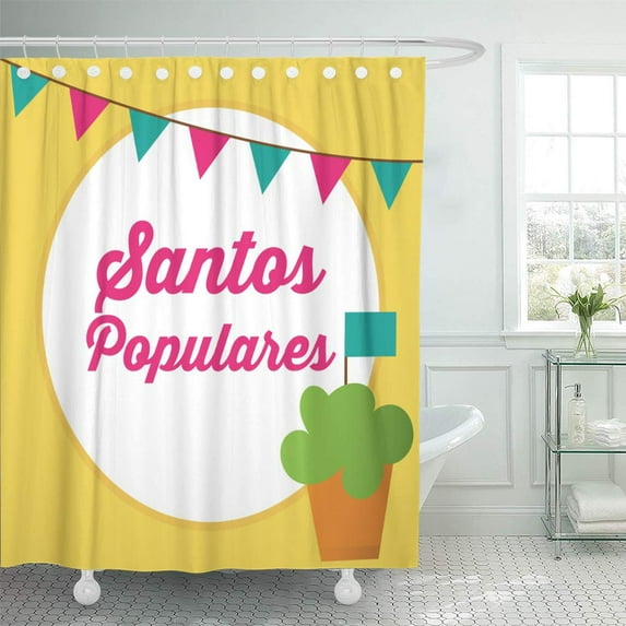 Libin Translation Popular Saints Santos Portuguese Festivities Garland Manjerico Plant Shower Curtain 66x72 inch