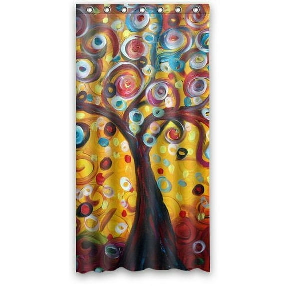 Libin Tree Art Tree Of Life Shower Curtain Polyester Fabric Bathroom Decorative Curtain Size 36x72 Inches