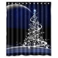 thumbnail image 1 of Libin Tree Christmas Night Moon Shower Curtain Polyester Fabric Bathroom Decorative Curtain Size 60x72 Inches, 1 of 3