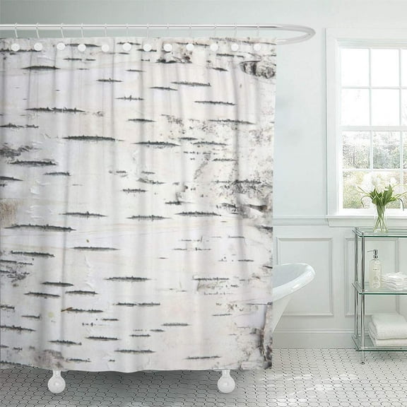 Libin Trees Country Forest Rustic Birch Tree Bark Shower Curtain 60x72 inch