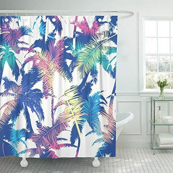 Libin Trendy Exotic Pattern With Palm Modern Abstract Design Other Users Shower Curtain Polyester Bathroom Curtain 60x72 inches