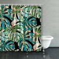 thumbnail image 1 of Libin Tropical Leaves Seamless Texture Bright Hand Tree Pattern Shower Curtains Bathroom Curtain 66x72 Inch, 1 of 3
