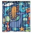 thumbnail image 1 of Libin Underwater World Sea Life Ocean Animals Fish Coral Waterproof Shower Curtain Bathroom Decor Sets with Hooks 66x72 Inches, 1 of 3