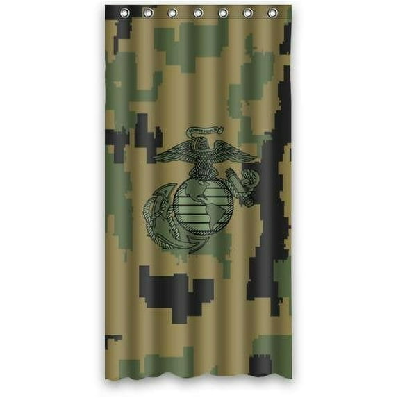 Libin United States Marine Corps Shower Curtain Polyester Fabric Bathroom Decorative Curtain Size 36x72 Inches