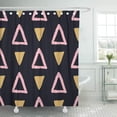 thumbnail image 1 of Libin Vector Abstract Grunge Seamless Pattern Pink and Golden Triangles Shower Curtain 60x72 inch, 1 of 3