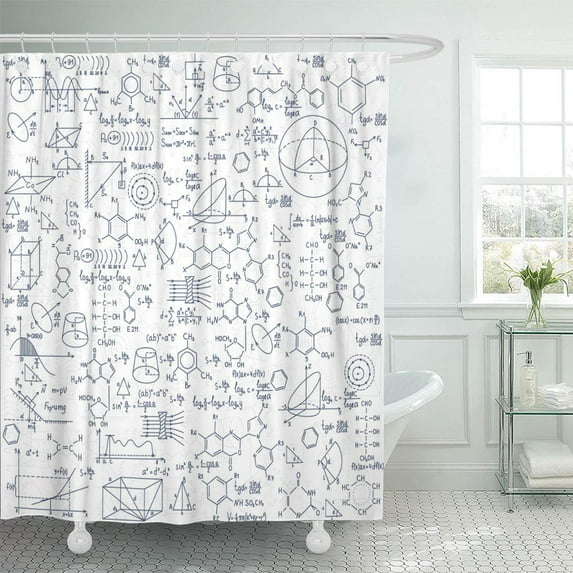 Libin Vector Chemistry Formulas Science Knowledge Education Hand Chemical Molecule DNA Shower Curtain 66x72 inch