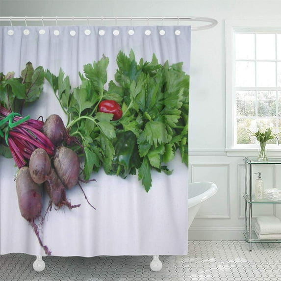 Libin Vegetables Collection Beets Peppers Cooking Wall Organic Shower Curtain 60x72 inch