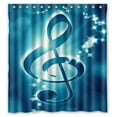 thumbnail image 1 of Libin Vibrant Glowing Music Note Shower Curtain Polyester Fabric Bathroom Decorative Curtain Size 60x72 Inches, 1 of 3