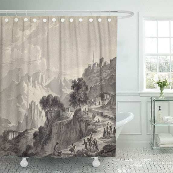 Libin View of Leonforte Surroundings Near Enna Sicily Created Shower Curtain 60x72 inch