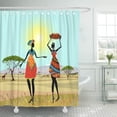 thumbnail image 1 of Libin Village Women in Mountain Landscape Abstract Woman Design Shower Curtain 66x72 inch, 1 of 3