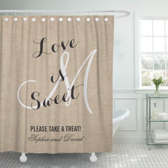 Libin Vintage Rustic Wedding Monogram Love is Sweet Custom The Shower Curtain 60x72 inch