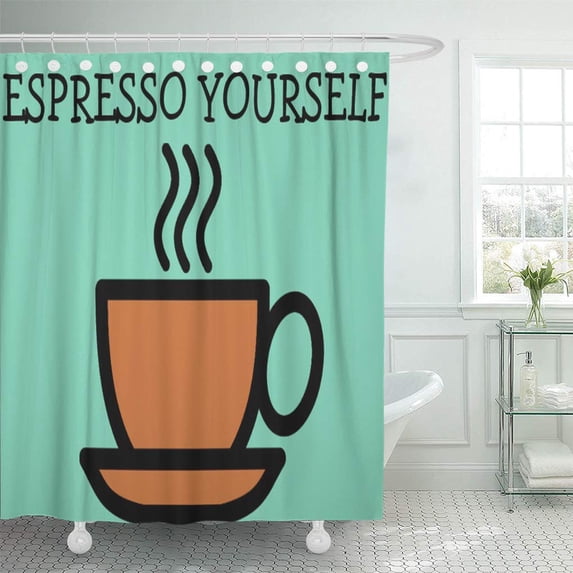 Libin Wall Coffee Espresso Yourself Signs Lover Shower Curtain 60x72 inch