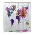 thumbnail image 1 of Libin Watercolor Map Of The World Shower Curtain Waterproof Bathroom Shower Curtain 36x72 inches, 1 of 3