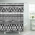 thumbnail image 1 of Libin Watercolor Pattern Abstract Black and White Tribal Paint Shower Curtain 60x72 inch, 1 of 3