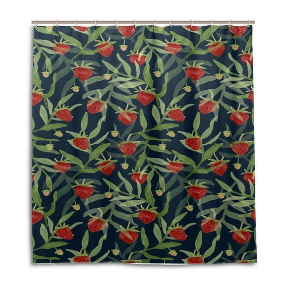 Libin Watercolor Strawberry Shower Curtain Waterproof Bathroom Shower Curtain 66x72 inches