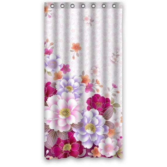 Libin Watercolors of Flowers Shower Curtain Polyester Fabric Bathroom Decorative Curtain Size 36x72 Inches