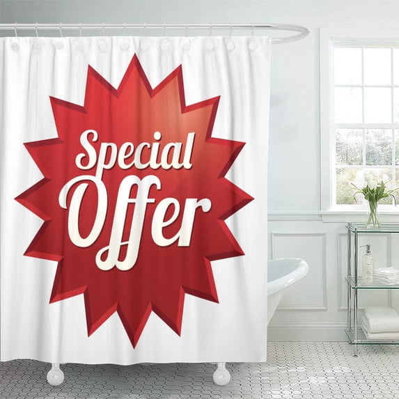 Libin White Button Tag Red for Sale Shower Curtain 66x72 inch