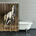thumbnail image 1 of Libin White Horse Run Free In Desert Sand Dust Shower Curtain Polyester Bathroom Curtain 60x72 inches, 1 of 3