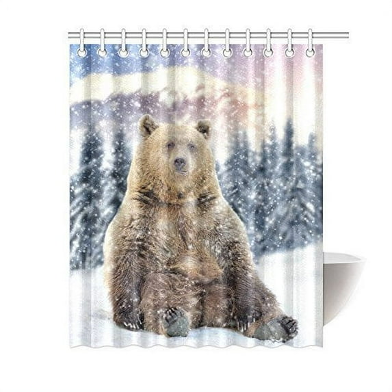 Libin Wild Bear In WinterShower Curtain Bathroom Decor 60x72 Inch