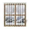 thumbnail image 1 of Libin Winter Outdoors View Shower Curtain, Snowflake Scene Firewood Polyester Fabric Shower Curtain Bathroom Sets with Hooks 66x72 Inches, 1 of 3