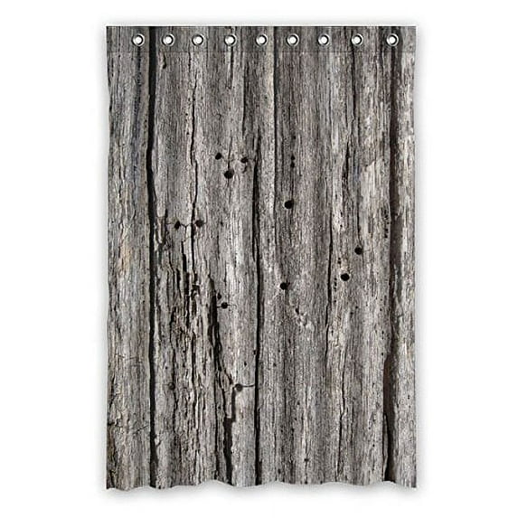 Libin Wood Shower Curtain Polyester Fabric Bathroom Decorative Curtain Size 48x72 Inches