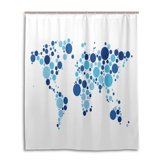 Libin World Map Shower Curtain Waterproof Bathroom Shower Curtain 60x72 inches