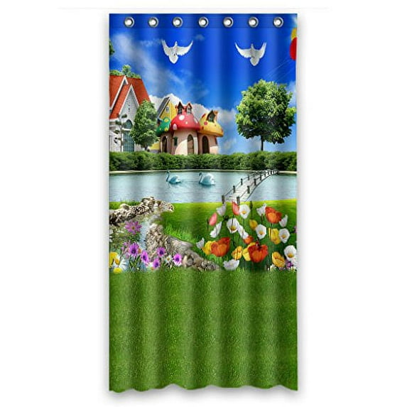 Libin World Shower Curtain Polyester Fabric Bathroom Decorative Curtain Size 36x72 Inches