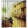 thumbnail image 1 of Libin Yangtze River Delta Shower Curtain Polyester Fabric Bathroom Decorative Curtain Size 66x72 Inches, 1 of 3