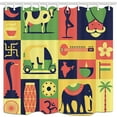 thumbnail image 1 of Libin Yoga Elephant Tea Cow Palm Tree Flag in Box Polyester Fabric Bathroom Shower Curtain 66x72 inches, 1 of 3