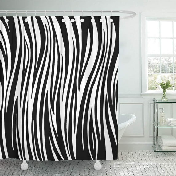 Libin Zebra Skin Tiger Stripes Abstract Pattern Line Amazing Shower Curtain 60x72 inch