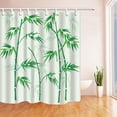 thumbnail image 1 of Libin Zen Bamboo House Watercolor Bamboo with Silhouette in the Light Green for Yoga Polyester Fabric Bath Curtain, Bathroom Shower Curtain 66x72 inches, 1 of 3