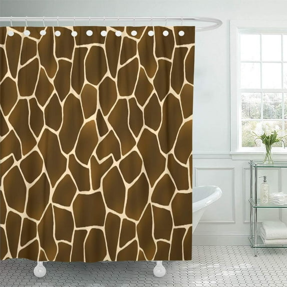 Libin Zoo Wild Giraffe Spots Skin Safari Savannah Shower Curtain 66x72 inch