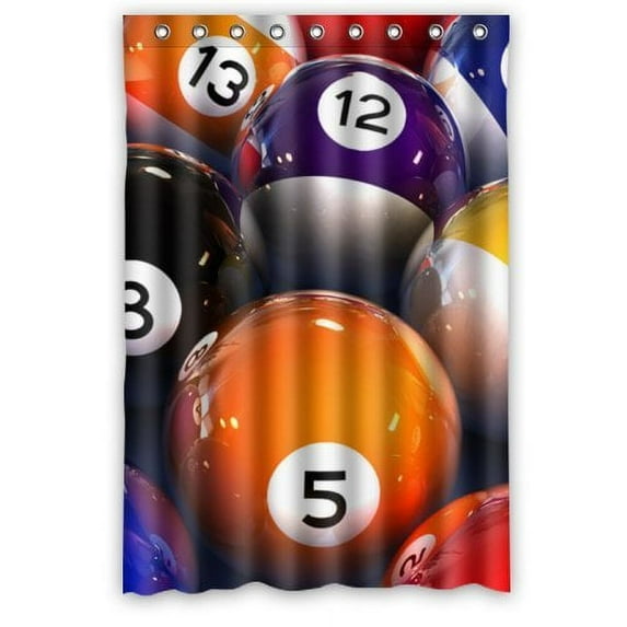 Libin ation Photo Of Smooth Billiards Ball Shower Curtain Polyester Fabric Bathroom Decorative Curtain Size 48x72 Inches