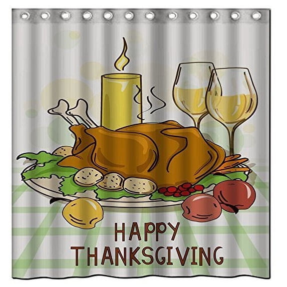 Libin turkey Shower Curtain Polyester Fabric Bathroom Decorative Curtain Size 60x72 Inches