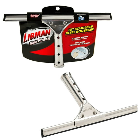 Libman 12" Wide Stainless Steel Window Squeegee Assembled Product Height 9 in. Extendable