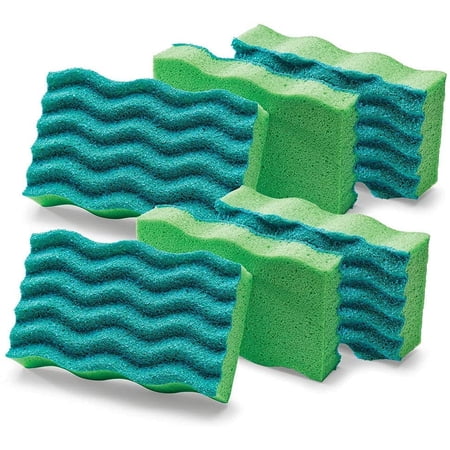 Libman 1268 Antibacterial, 2.75 x 4.5 x 1, Green 6 Each Sponge, 2.75x4.5x1, 6 Each