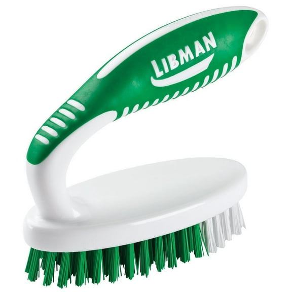Libman Small Scrub Brush with Ergonomic Handle - All Purpose - Single Piece, Green