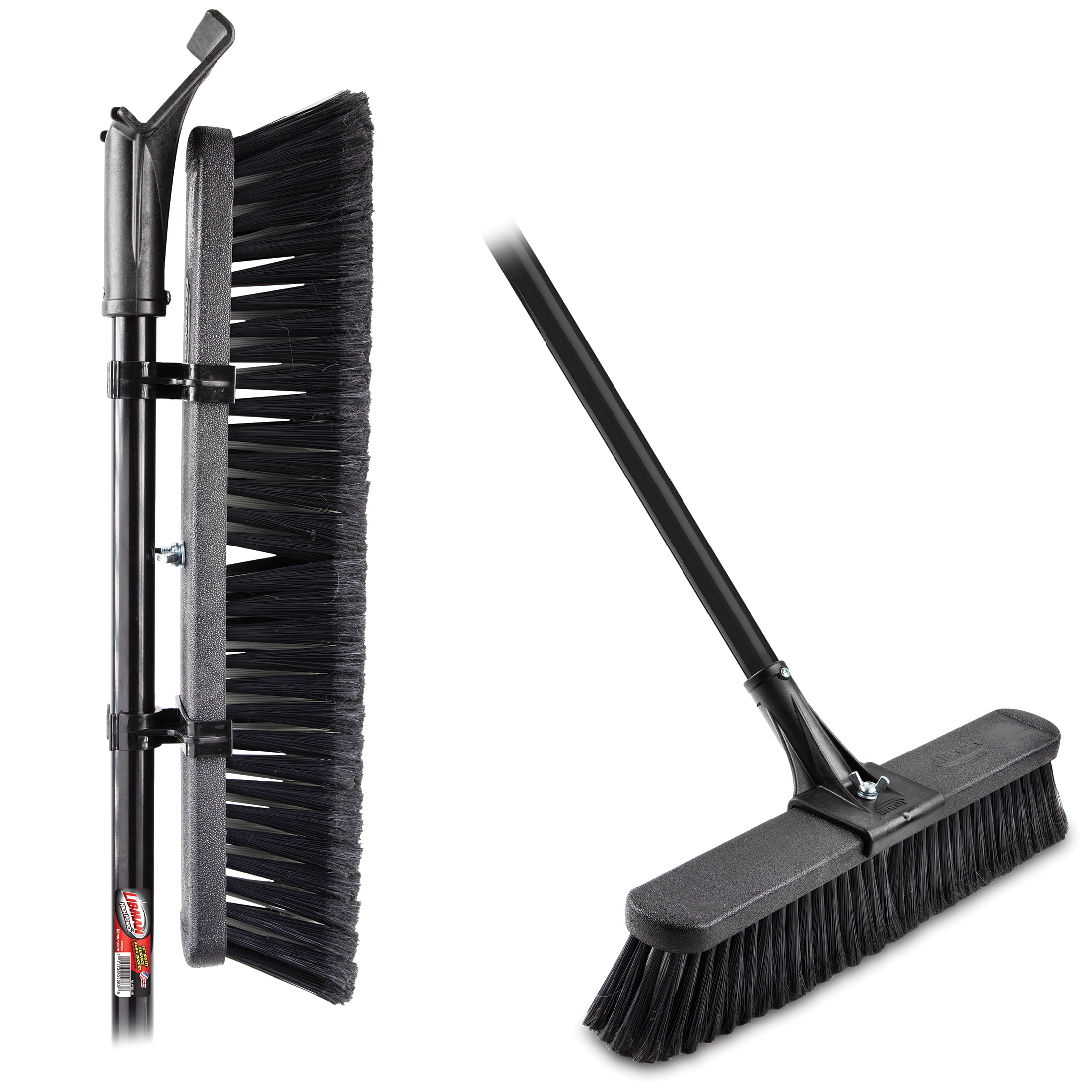 Libman Push Brooms 18" Multi Surface Black / Red Steel Handle