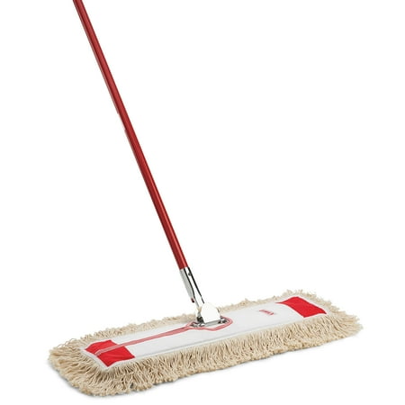 Libman Heavy Duty Cotton Dust Mop Steel Handle 24" Red