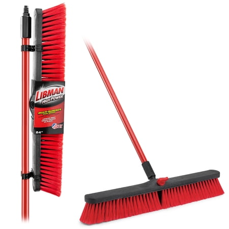 Libman Heavy Duty 24 Inch Multi-Surface Push Broom with Steel Handle
