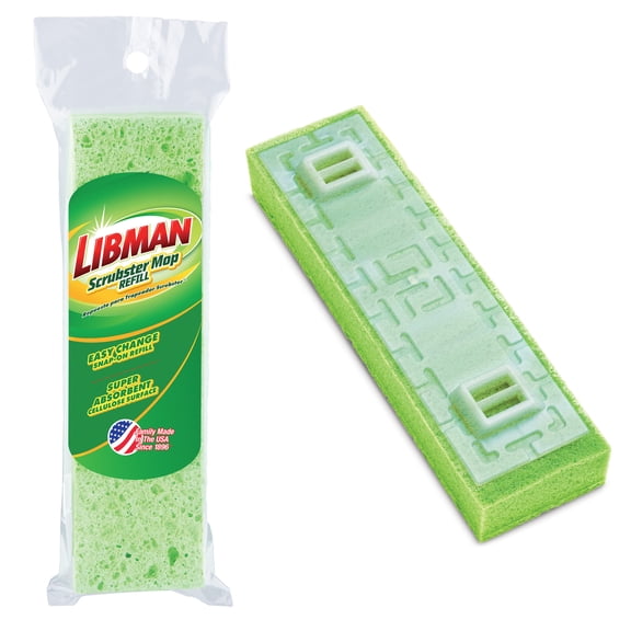 Libman Scrubster Sponge Mop Refill 8.75"  Wide Cellulose